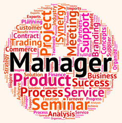 Manager Word Means Text Wordcloud And Principal