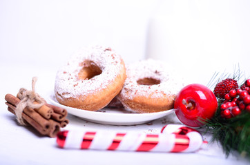 Fresh donuts for Christmas breakfast