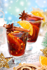 mulled wine with spices for christmas
