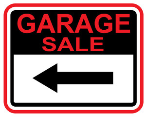 Garage Sale sign this way arrow Vector