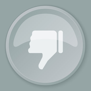 White Thumb Down icon on grey web button