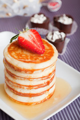 Pancakes with strawberries