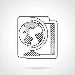 School supplies flat line style vector icon