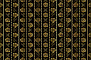 Gold vintage ornamental texture pattern on black background