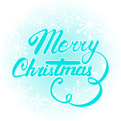 Fototapeta na wymiar Vector Merry Christmas card. Hand lettering and calligraphy.