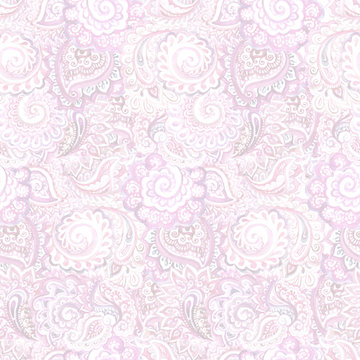 Seamless pastel ornamental wallpaper with indian ornament