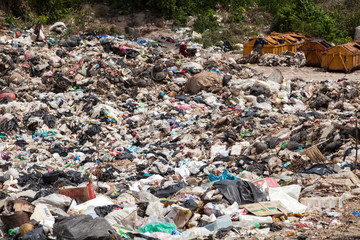 PATTAYA ,AUGUST 30 : Garbage pond in Koh Larn island in Pattaya,