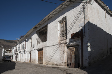 Arquitectura rural de las calles del municipio de Bubión en la provincia de Granada