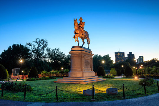 George Washington monument in Public Garden Boston