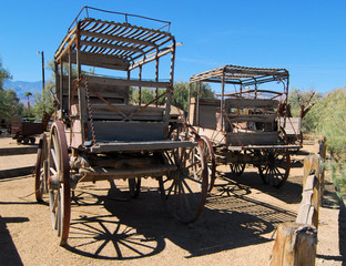 Fototapeta na wymiar Desert Wagon / Old wagon located in Death Valley National Park in California