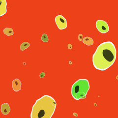 Abstract Painterly Red Yellow Green Cells Background Textured
