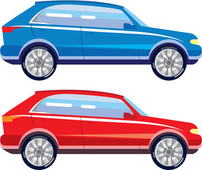 Stylized Crossover SUV vector art