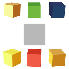 Obraz premium Multicolored geometric cubes