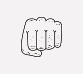 fist isolated icon design 