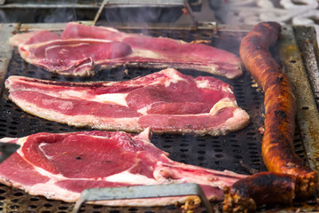 Steak and sausage