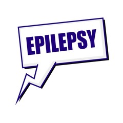 epilepsy blueblack stamp text on white Speech bubbles