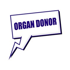 organ donor blueblack stamp text on white Speech bubbles
