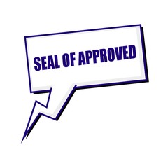 seal of approval blueblack stamp text on white Speech bubbles