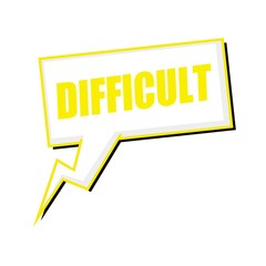 DIFFICULT yellow stamp text on white Speech bubbles