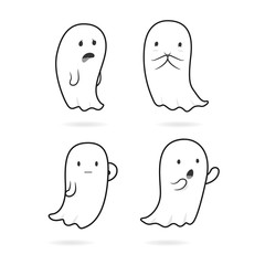 Cartoon ghost lineart