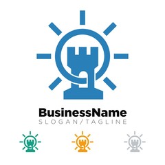 Castle Fortress logo icon Vector