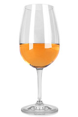 Glass of white wine, isolated on white