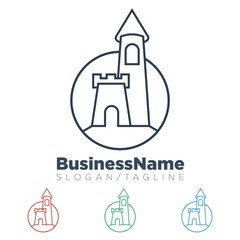 Castle Fortress logo icon Vector