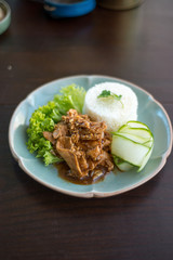 Thailand food, chickenwith garlic and pepper.