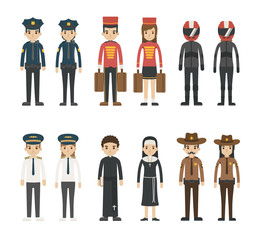 Set of profession characters