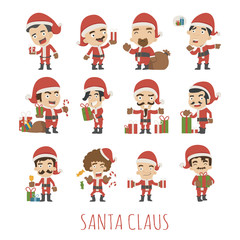 Set of Santa Claus costume characters