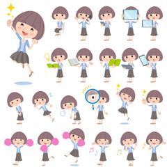 Mash hair blue cardigan women 2／同じシリーズはtoyotoyoポートフォリオ内から「親しみ　デフォルメ」と検索してください