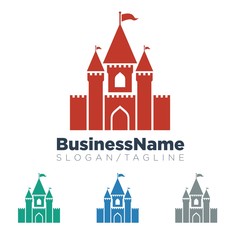 Fototapeta premium Castle Fortress logo icon Vector