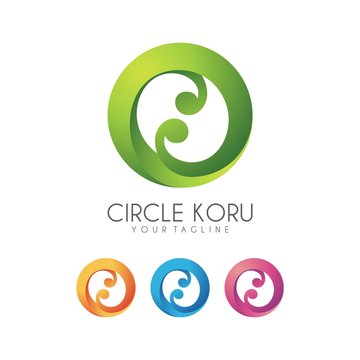 Circle Koru Logo - Vector - Illustration