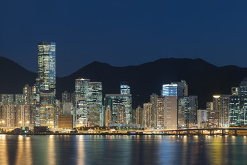 Hong Kong Harbor at night