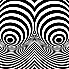 Black and White Abstract Striped Background. Optical Art. 
