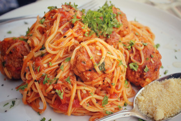 Spaghetti with meatballs