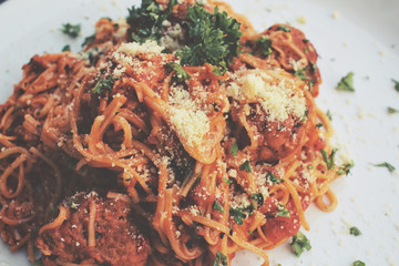 Spaghetti with meatballs