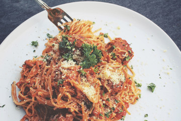 Spaghetti with meatballs