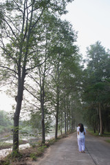 Fototapeta na wymiar Walking forest Path