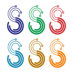 Obraz premium S Connection Tech Symbol Color Variation