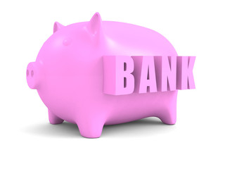 Concept Pink Piggy Coin Bank
