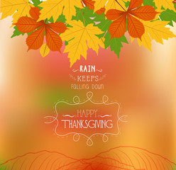 Thanksgiving. Autumn background with leaves