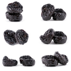 Prunes on a white background