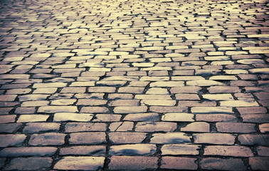 cobbled road as background