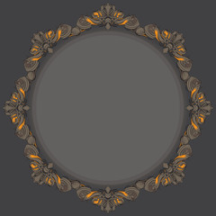 drawing hand vintage frame baroque elements for advertising in vintage style, vector ornament, to frame the logo for text