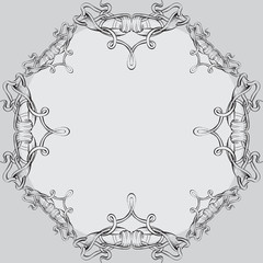 drawing hand vintage frame baroque elements for advertising in vintage style, vector ornament, to frame the logo or text