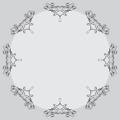 drawing hand vintage frame baroque elements for advertising in vintage style, vector ornament, to frame the logo or text