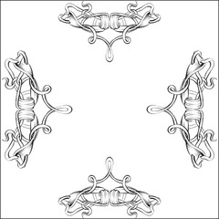 drawing hand vintage frame baroque elements for advertising in vintage style, vector ornament, to frame the logo or text