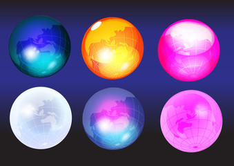 Icon business abstract round. Corporate, media, styles, technology Abstract vector logo template Globe glossy, bright, glass