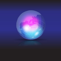 Icon business abstract round. Corporate, media, styles, technology Abstract vector logo template Globe glossy, bright, glass